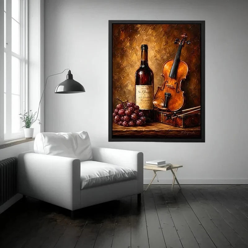 Wine and Guitar Canvas Print