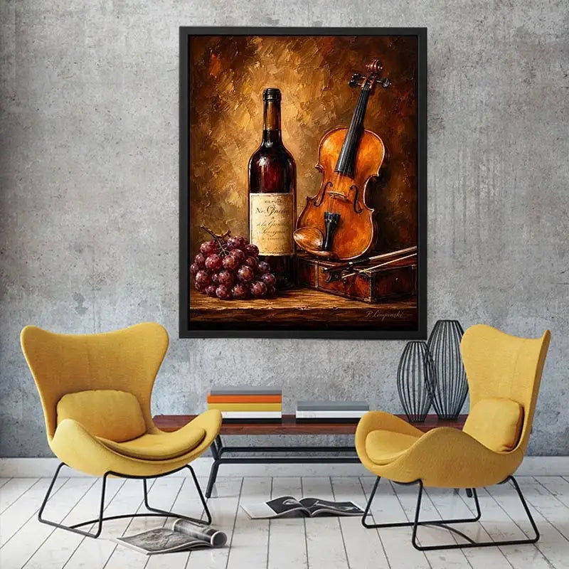 Wine and Guitar Canvas Print