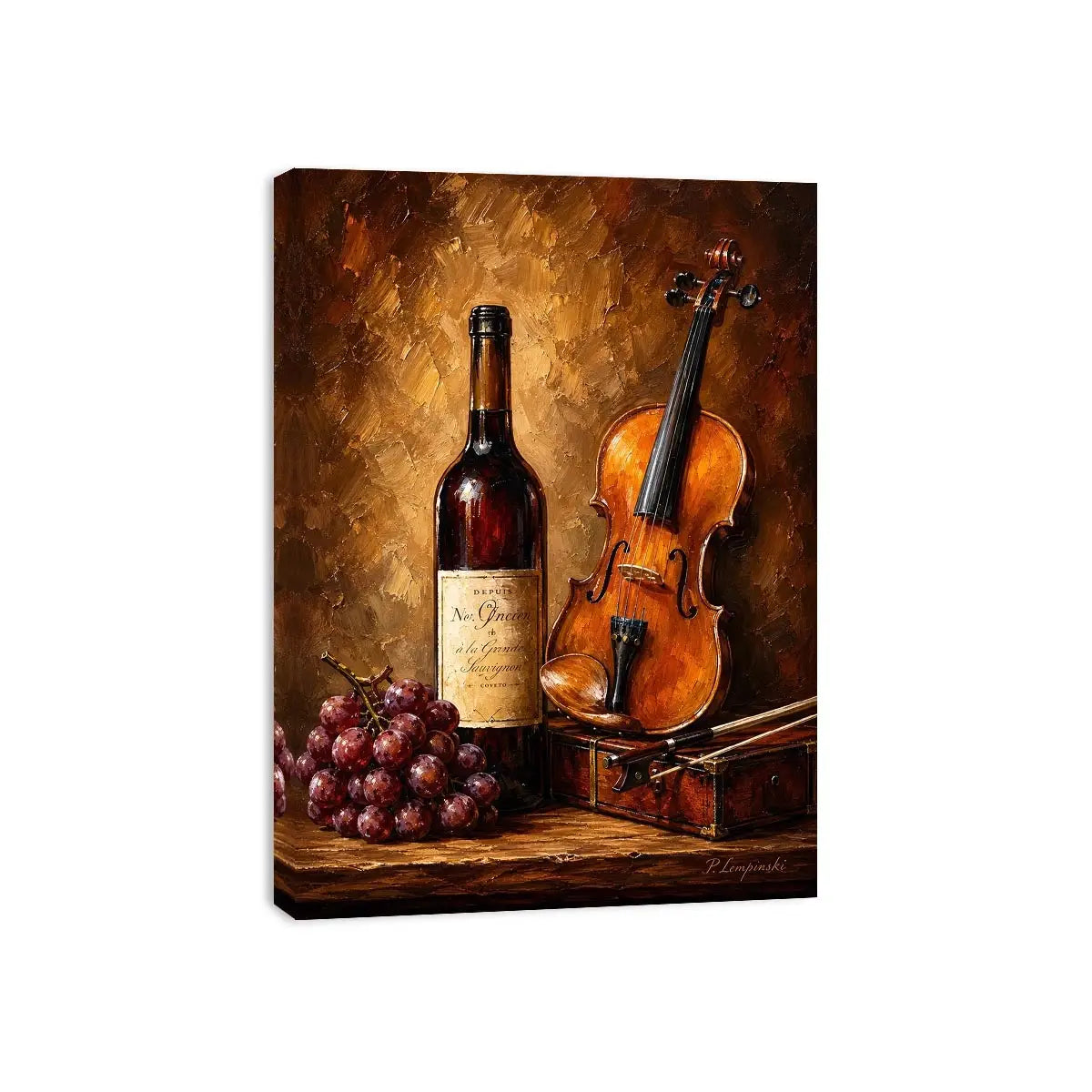 Wine and Guitar Canvas Print