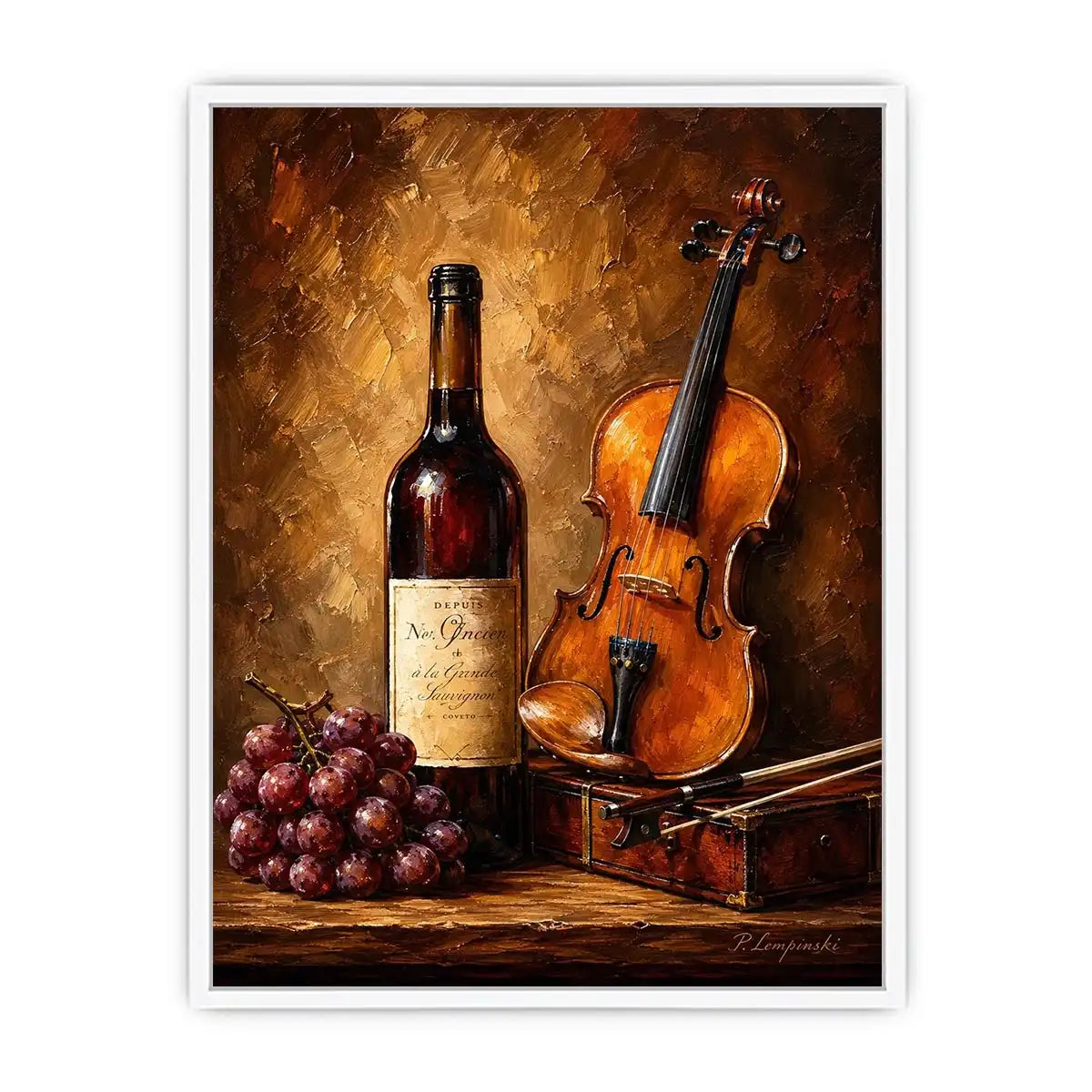 Wine and Guitar Canvas Print