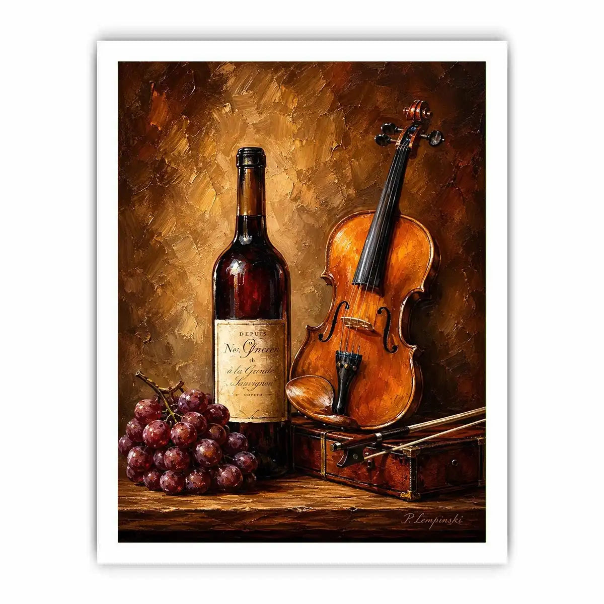 Wine and Guitar Canvas Print