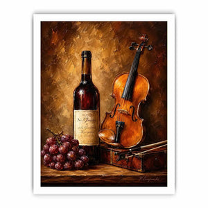 Wine and Guitar Canvas Print