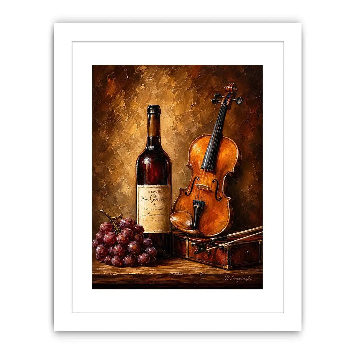 Wine and Guitar Canvas Print