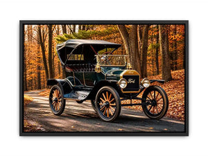 Vintage Ford in autumn forest setting