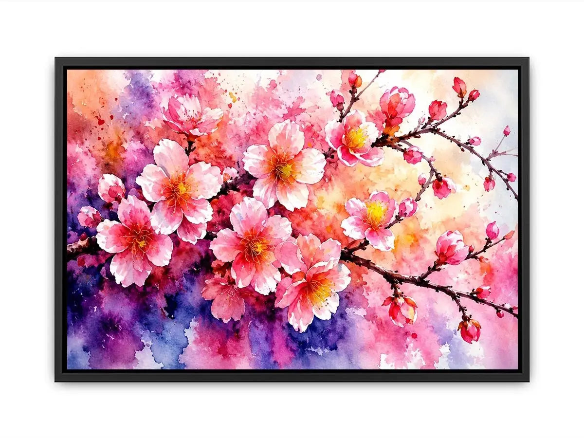 Pink Cherry Blossoms Canvas Print