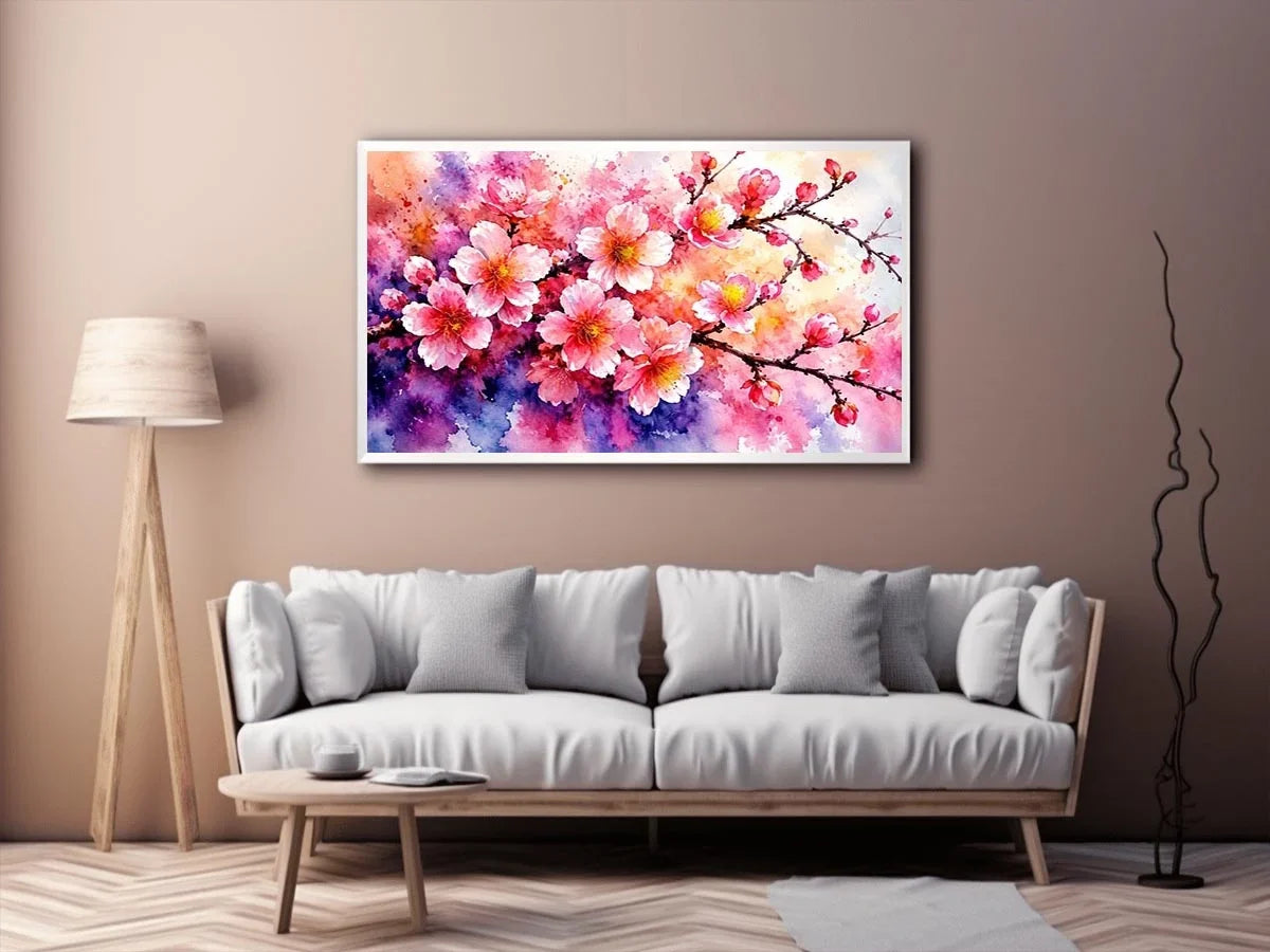 Pink Cherry Blossoms Canvas Print