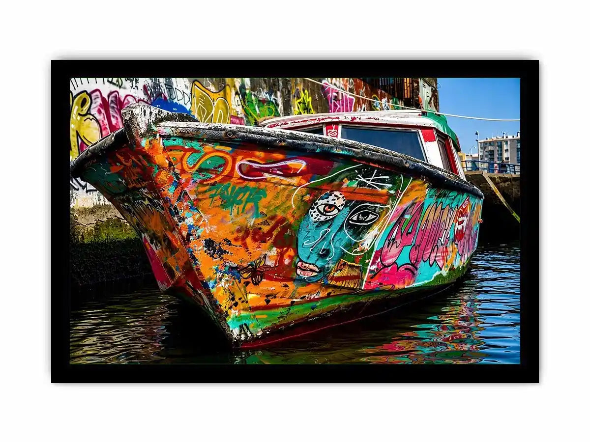 Boat Graffiti Canvas Print