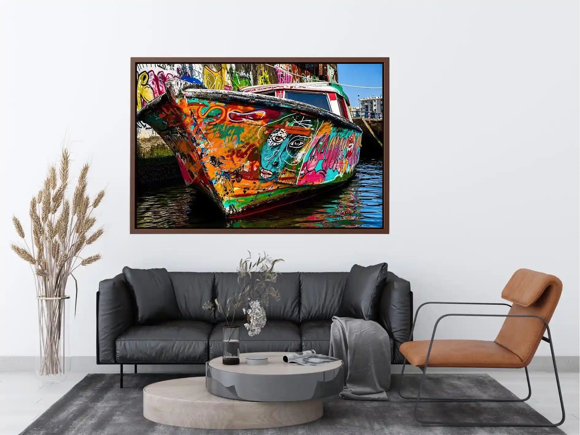 Boat Graffiti Canvas Print