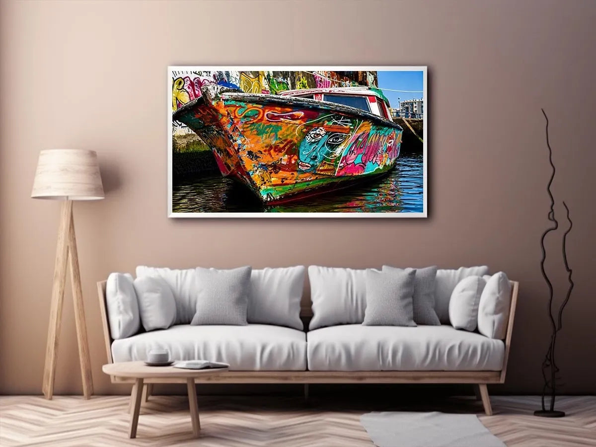 Boat Graffiti Canvas Print