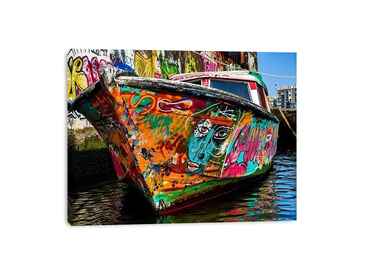 Boat Graffiti Canvas Print