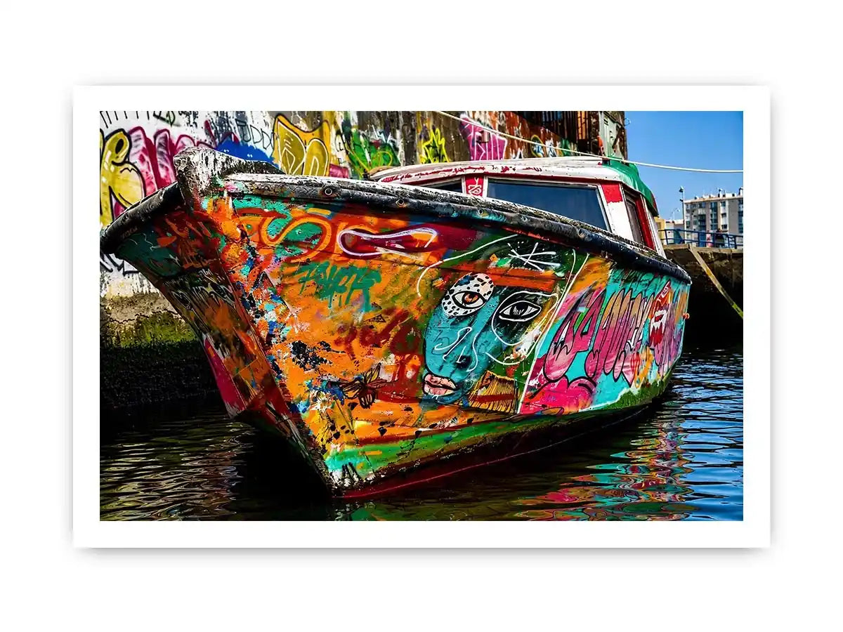 Boat Graffiti Canvas Print