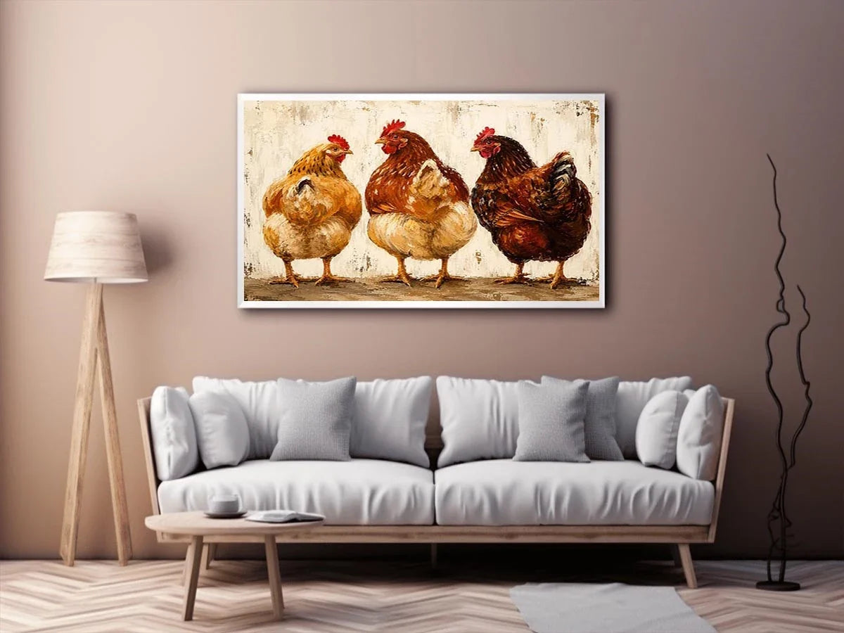 Three Hens Canvas Print