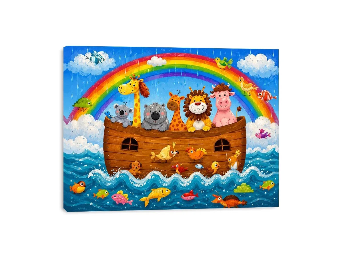 Animal On Board kids nursery Canvas Print
