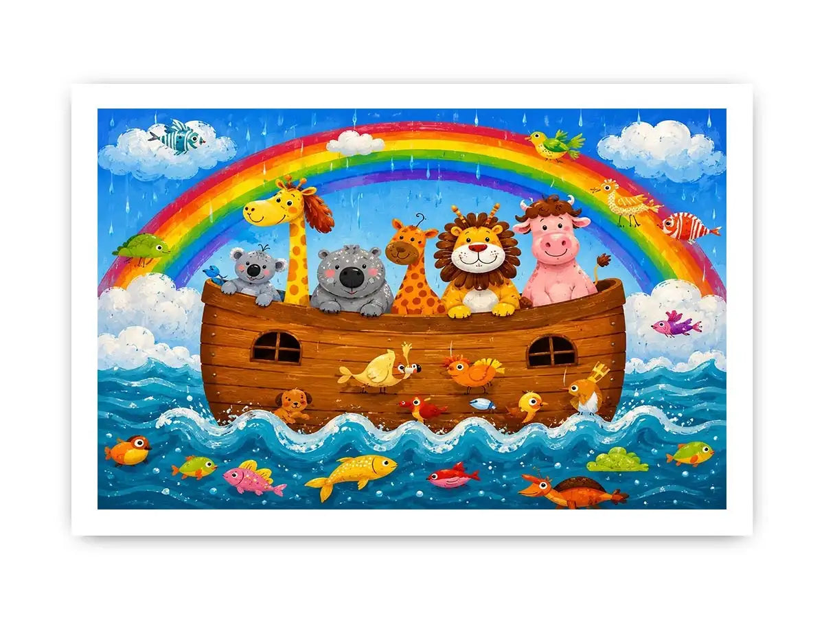 Animal On Board kids nursery Canvas Print