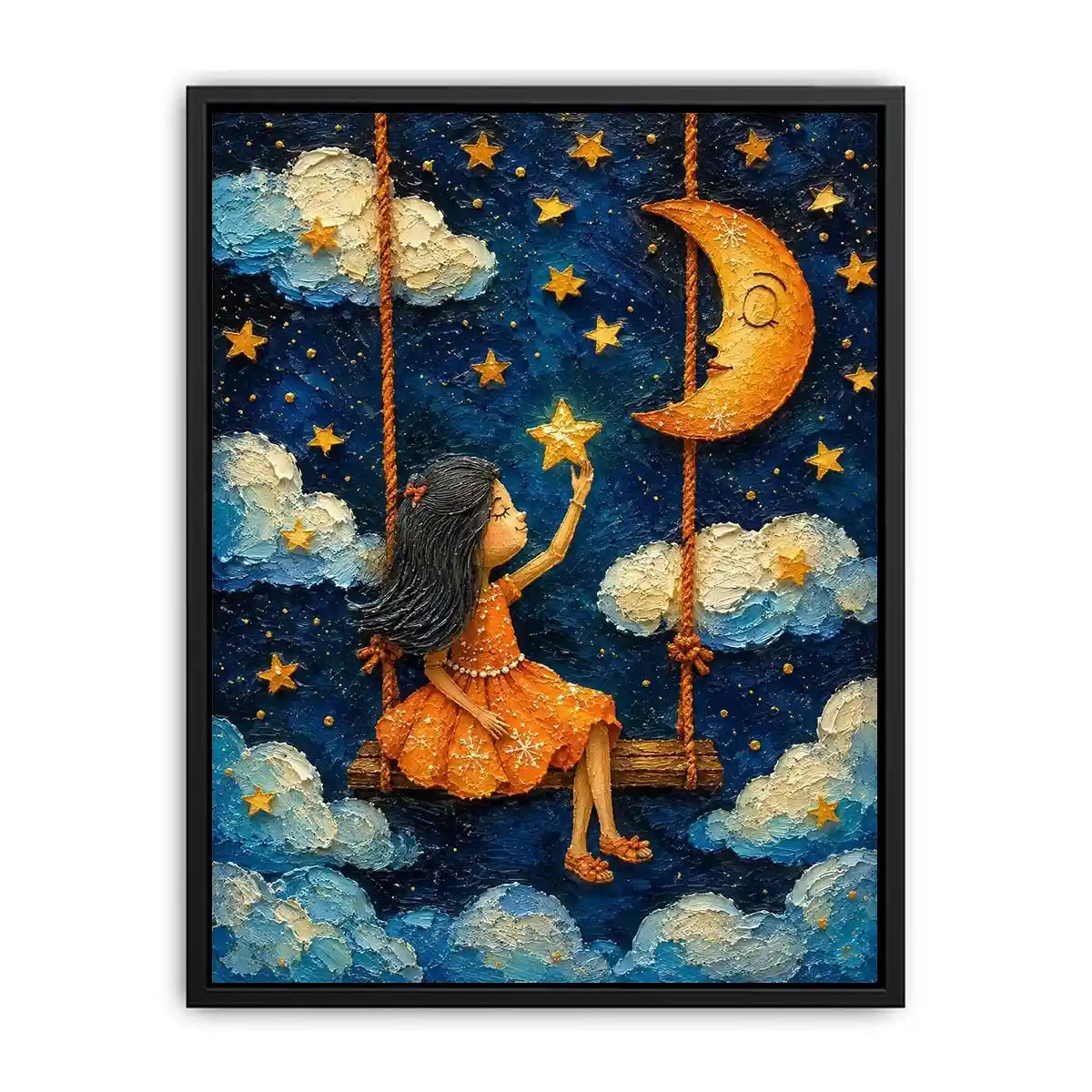 Stars Swing kids nursery Canvas Print