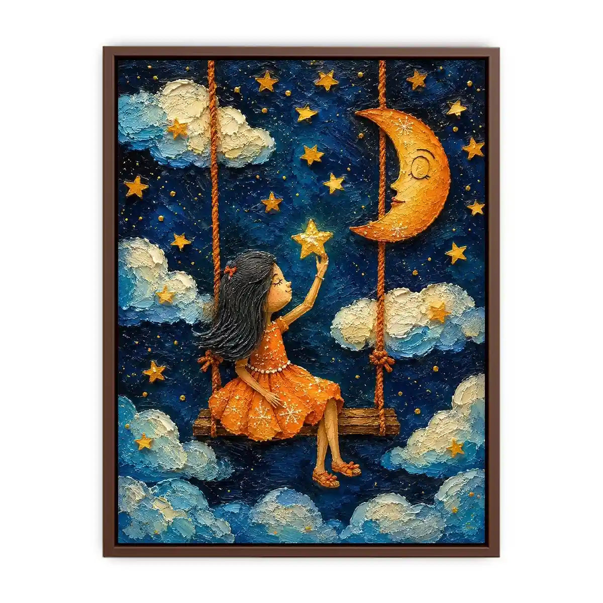 Stars Swing kids nursery Canvas Print