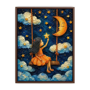 Stars Swing kids nursery Canvas Print