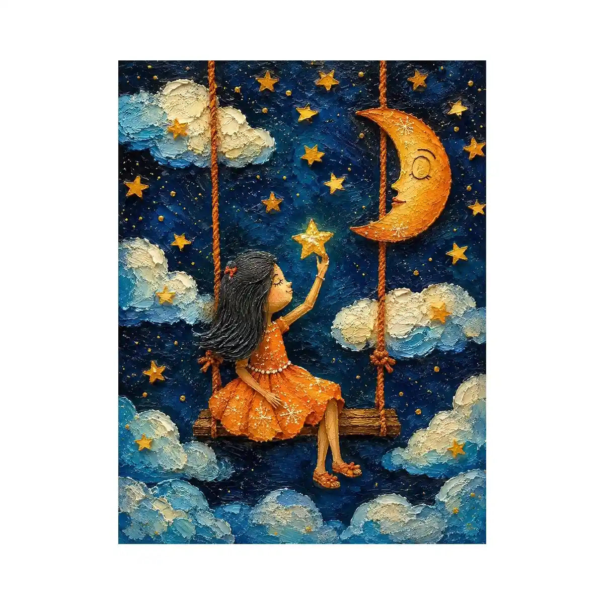 Stars Swing kids nursery Canvas Print