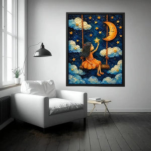 Stars Swing kids nursery Canvas Print