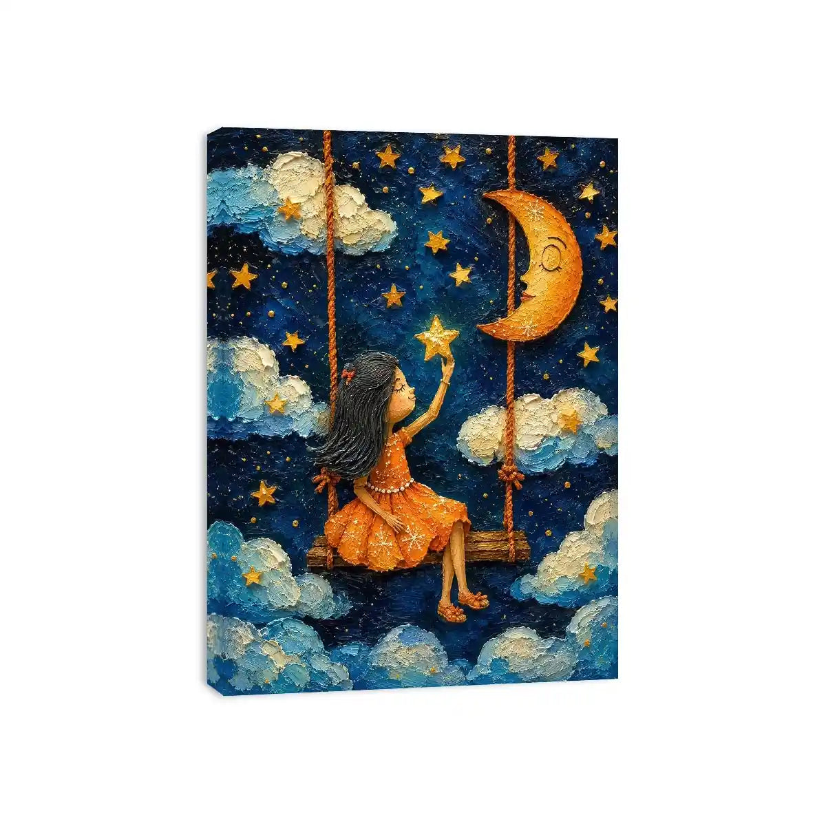 Stars Swing kids nursery Canvas Print