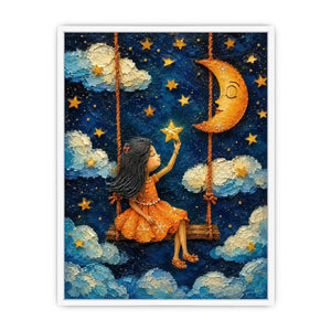 Stars Swing kids nursery Canvas Print