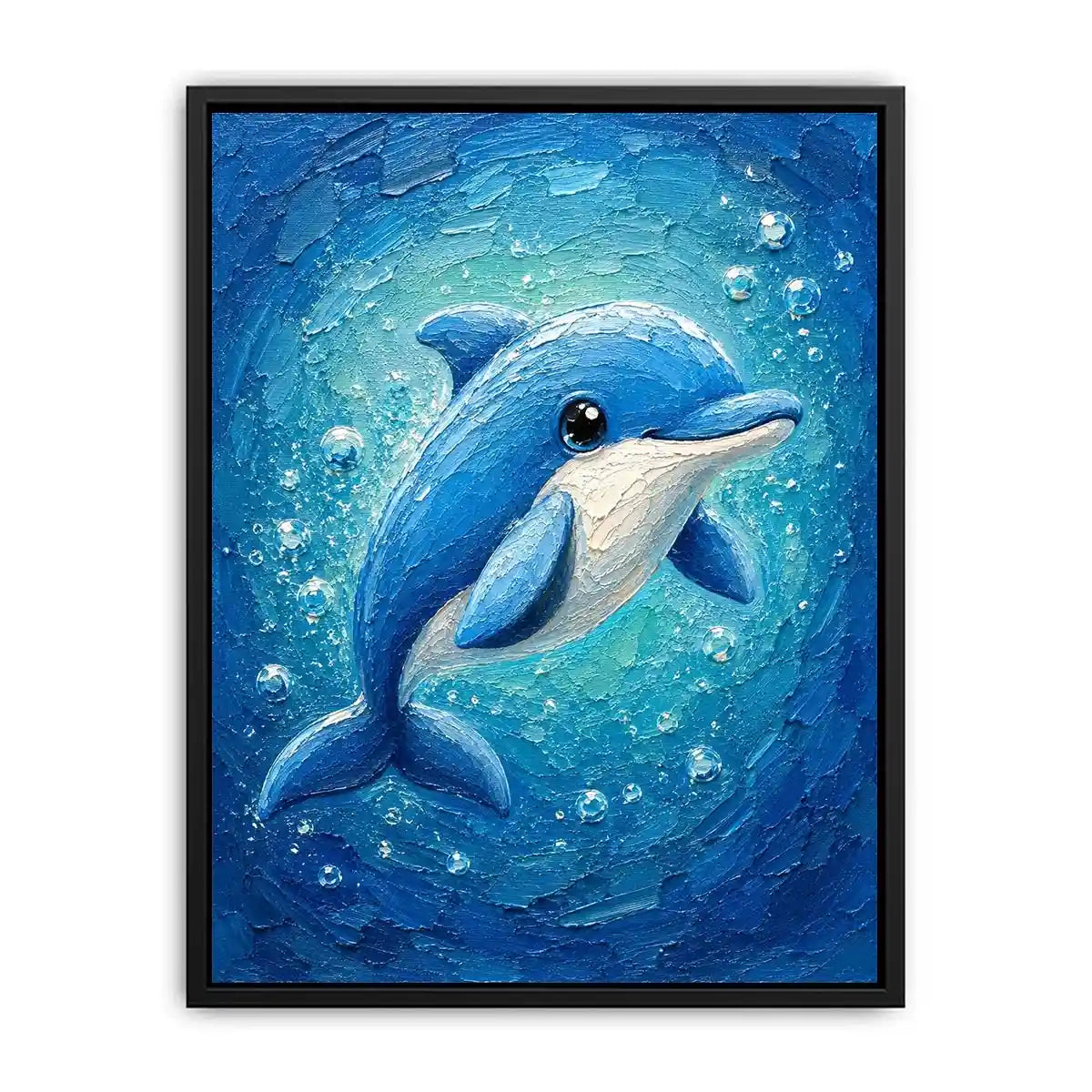 Cartoon Dolphin kids nursery Canvas Print