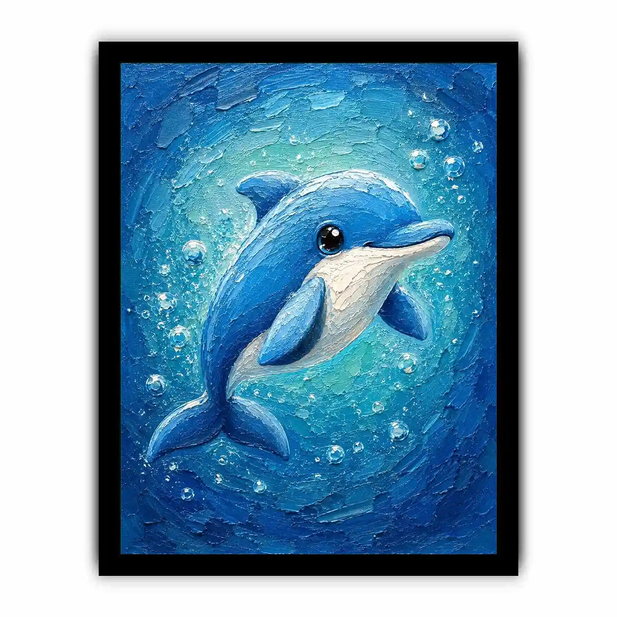 Cartoon Dolphin kids nursery Canvas Print