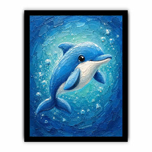 Cartoon Dolphin kids nursery Canvas Print
