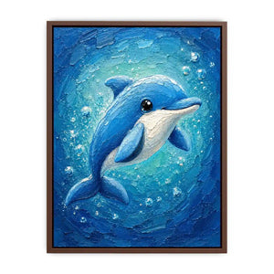 Cartoon Dolphin kids nursery Canvas Print