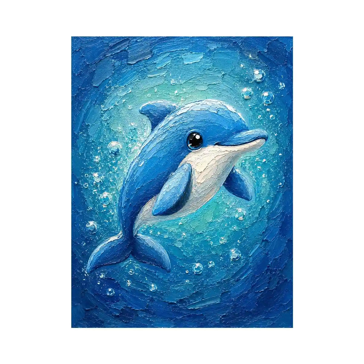Cartoon Dolphin kids nursery Canvas Print