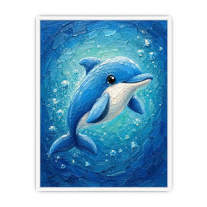 Cartoon Dolphin kids nursery Canvas Print