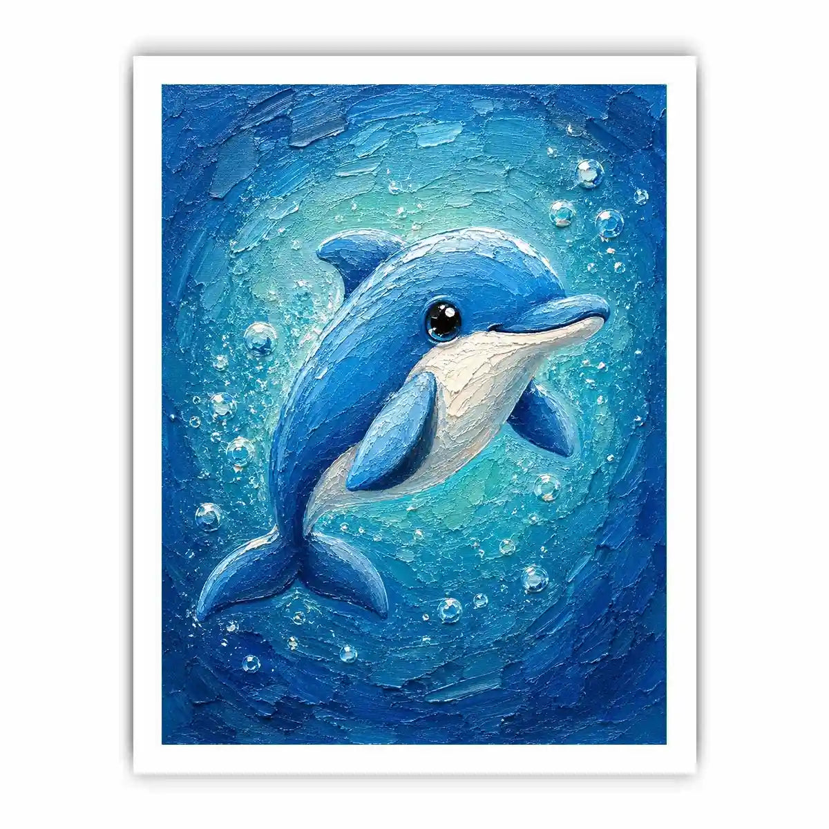 Cartoon Dolphin kids nursery Canvas Print