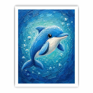 Cartoon Dolphin kids nursery Canvas Print