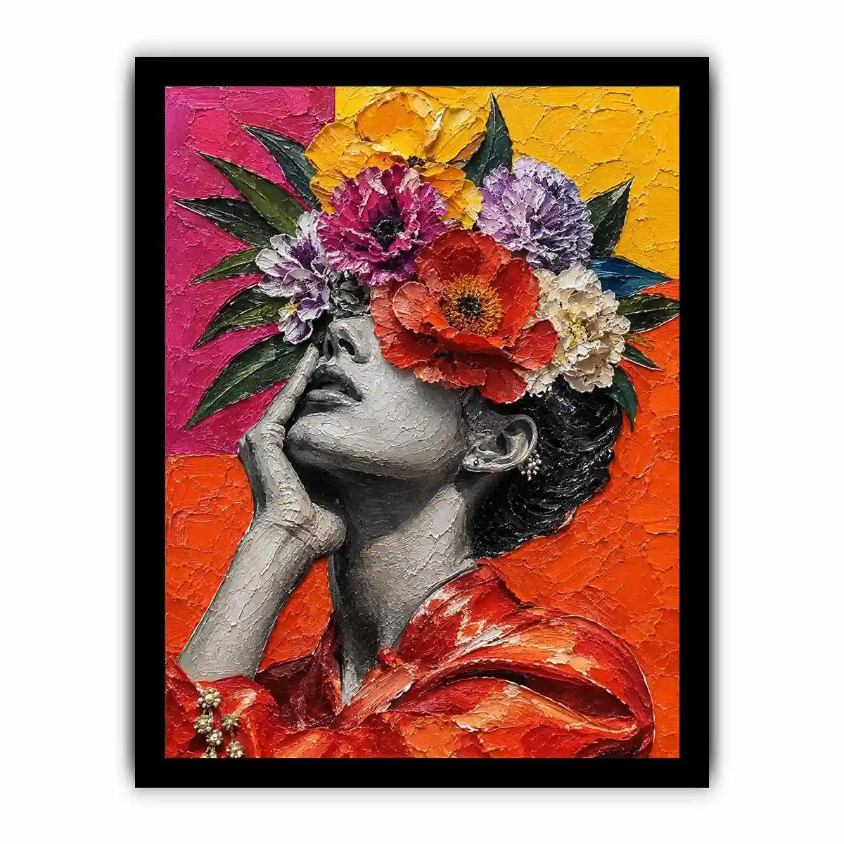 Flower Head Girl Canvas Print