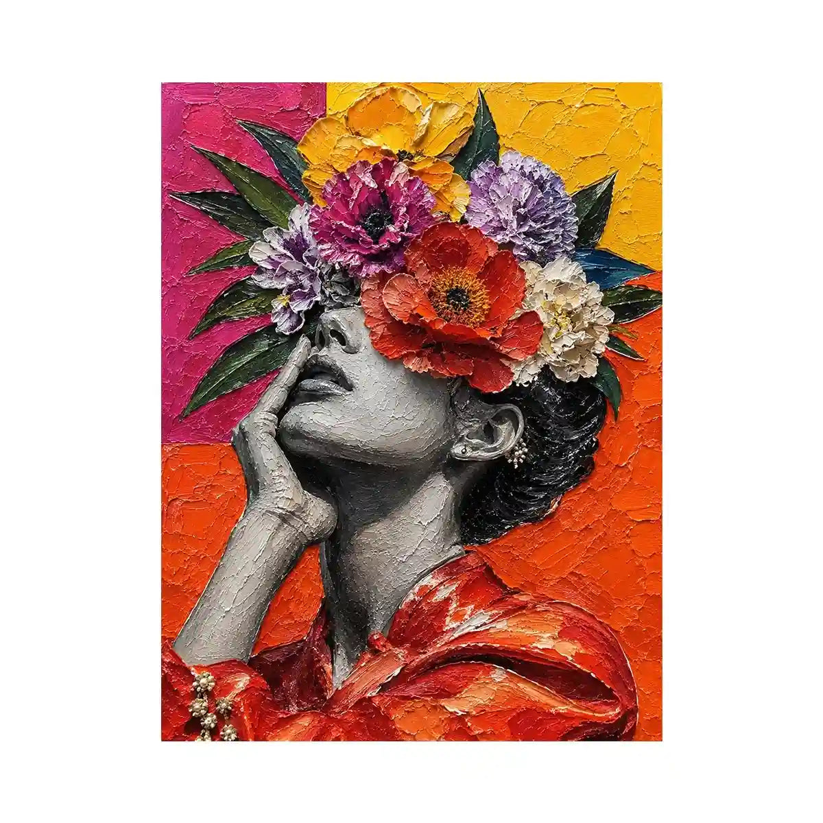 Flower Head Girl Canvas Print