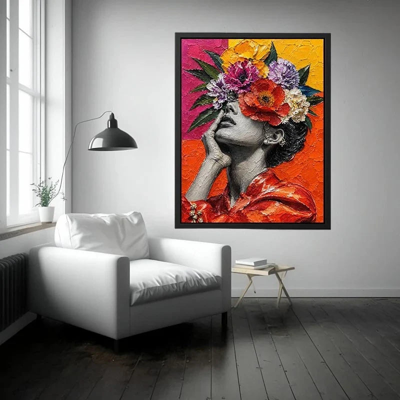 Flower Head Girl Canvas Print