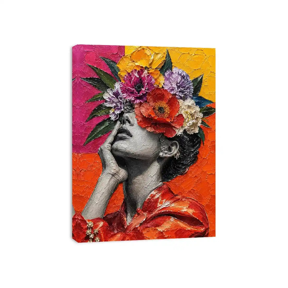 Flower Head Girl Canvas Print