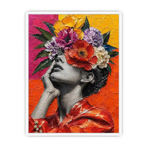 Flower Head Girl Canvas Print