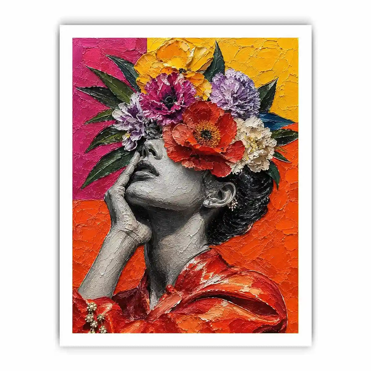 Flower Head Girl Canvas Print