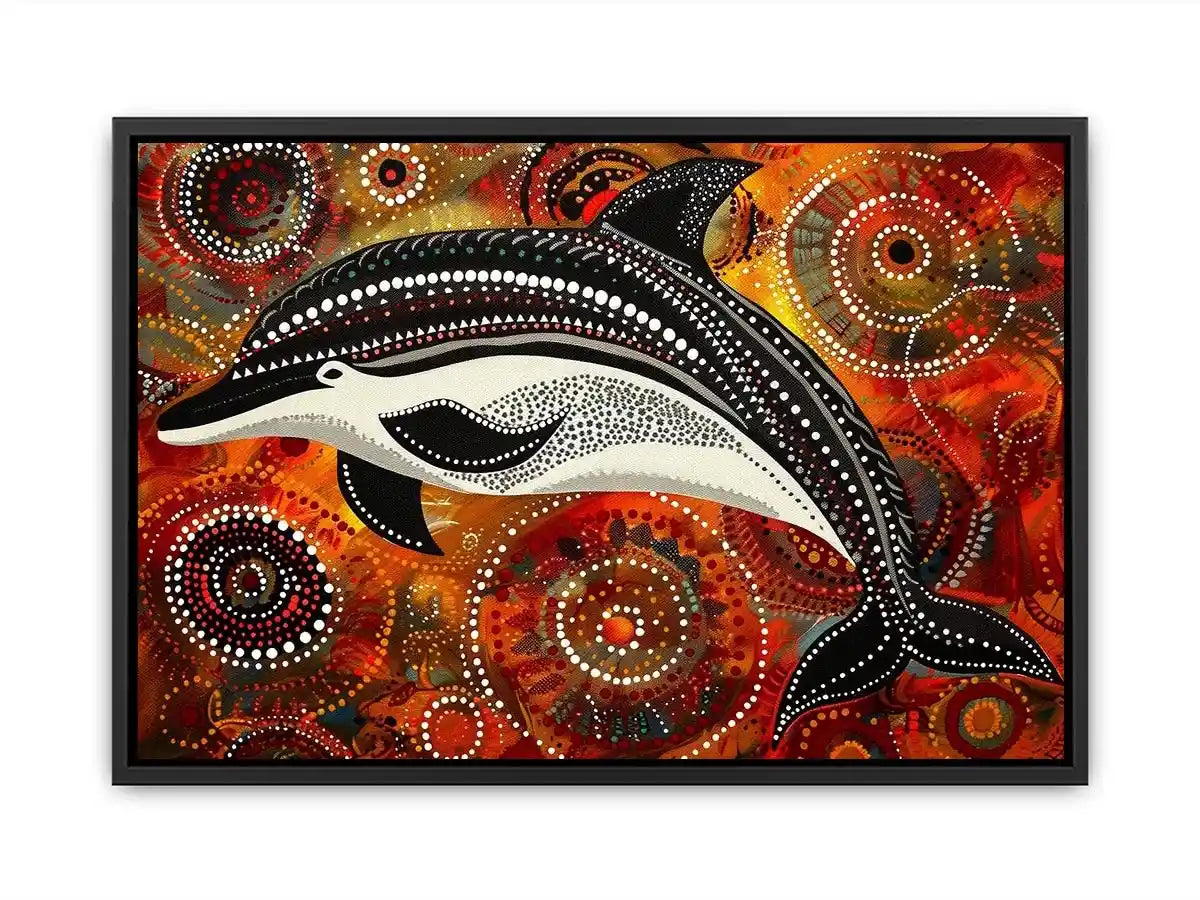 Dolphin Dot Canvas Print