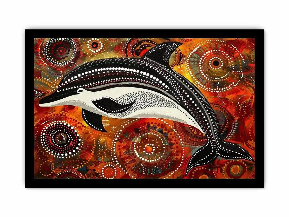 Dolphin Dot Canvas Print