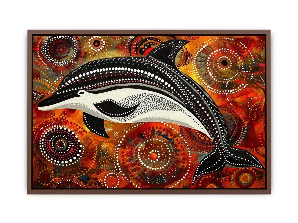Dolphin Dot Canvas Print