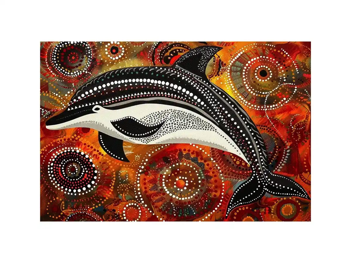 Dolphin Dot Canvas Print