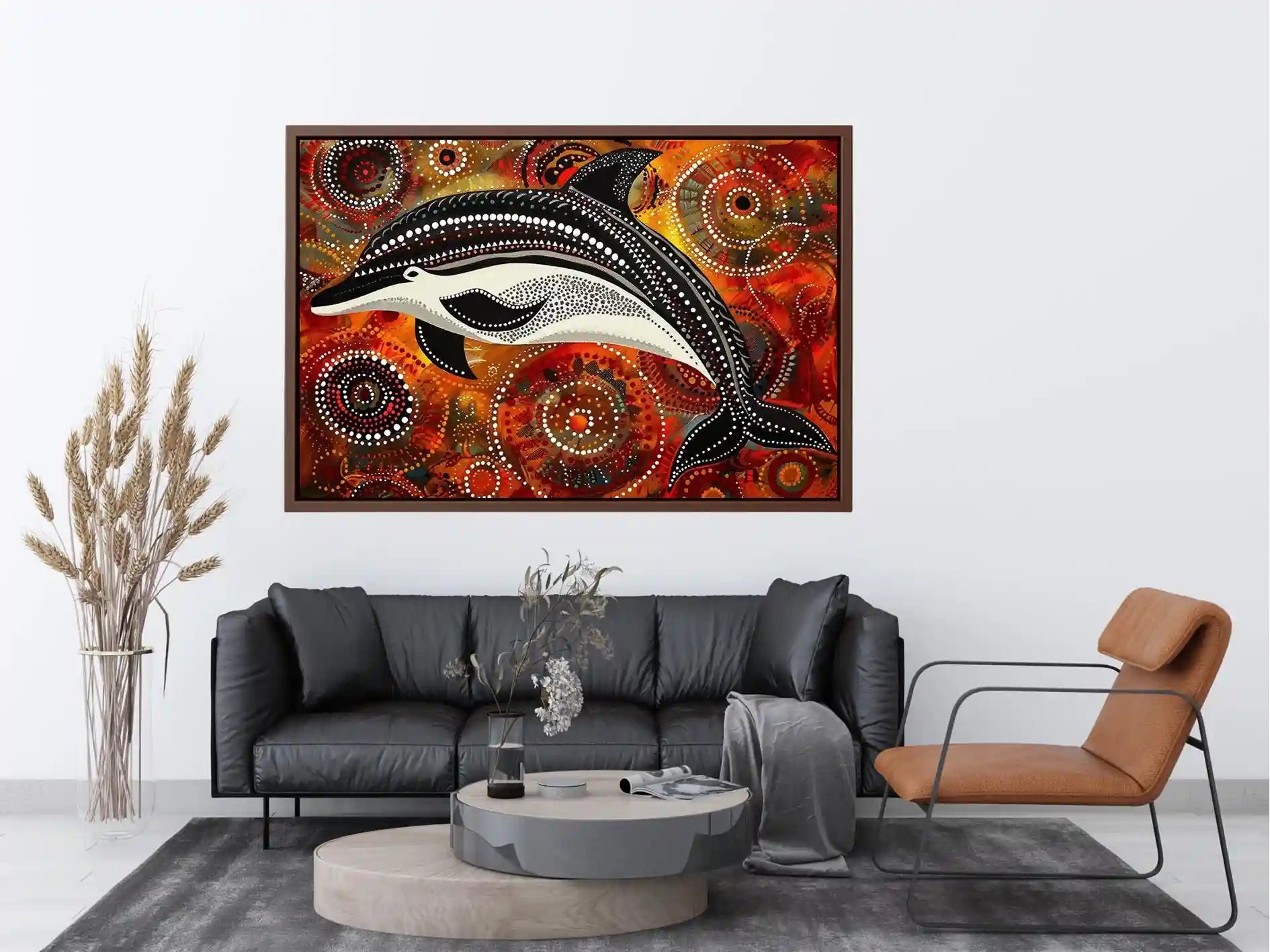 Dolphin Dot Canvas Print