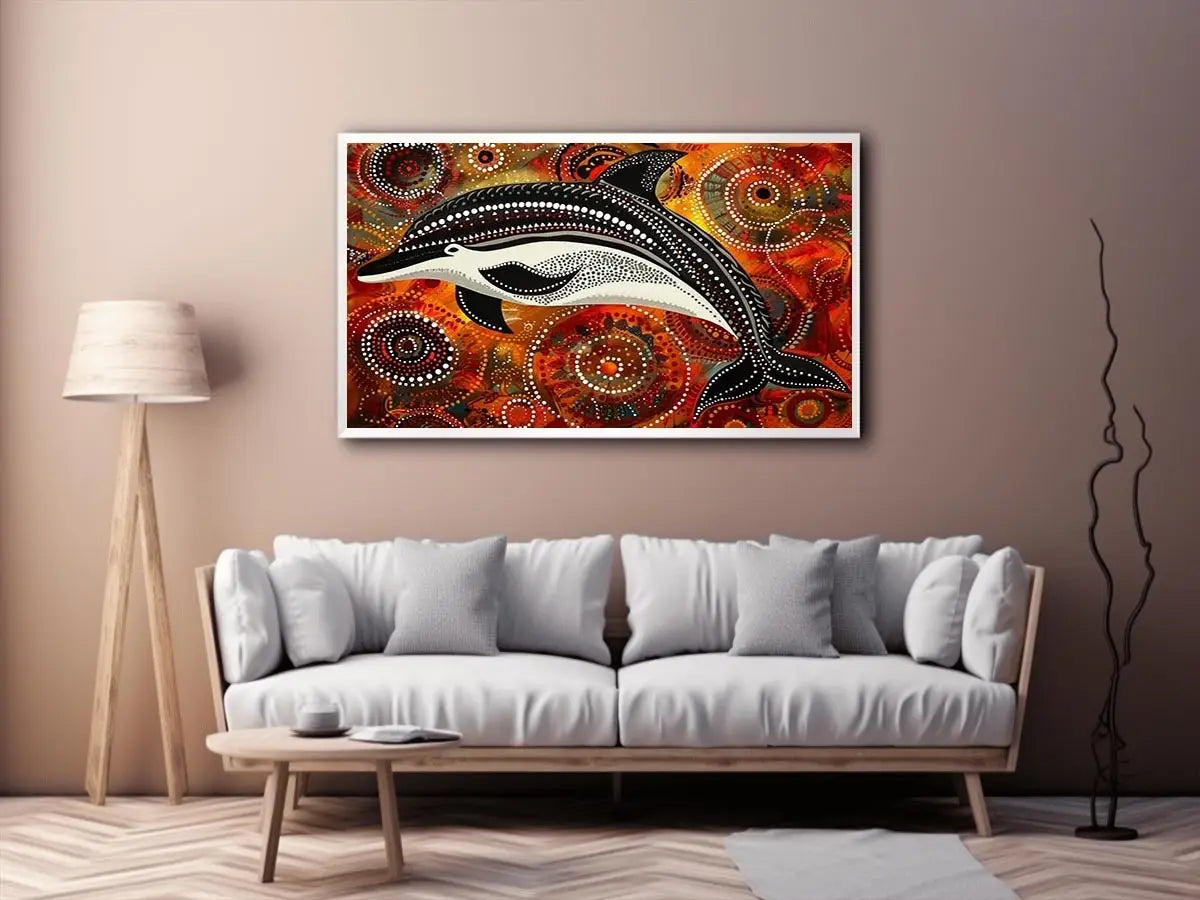 Dolphin Dot Canvas Print