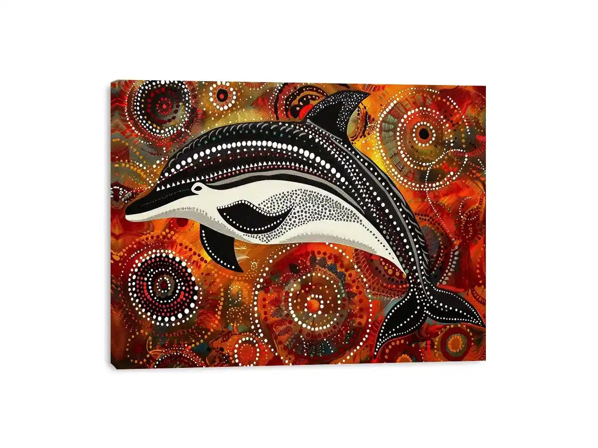 Dolphin Dot Canvas Print
