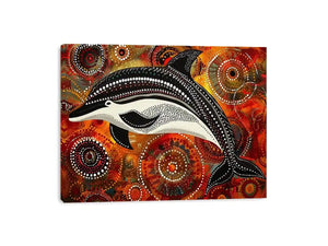 Dolphin Dot Canvas Print