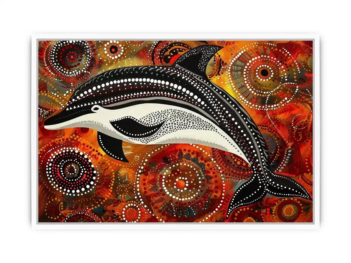 Dolphin Dot Canvas Print