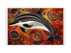 Dolphin Dot Canvas Print