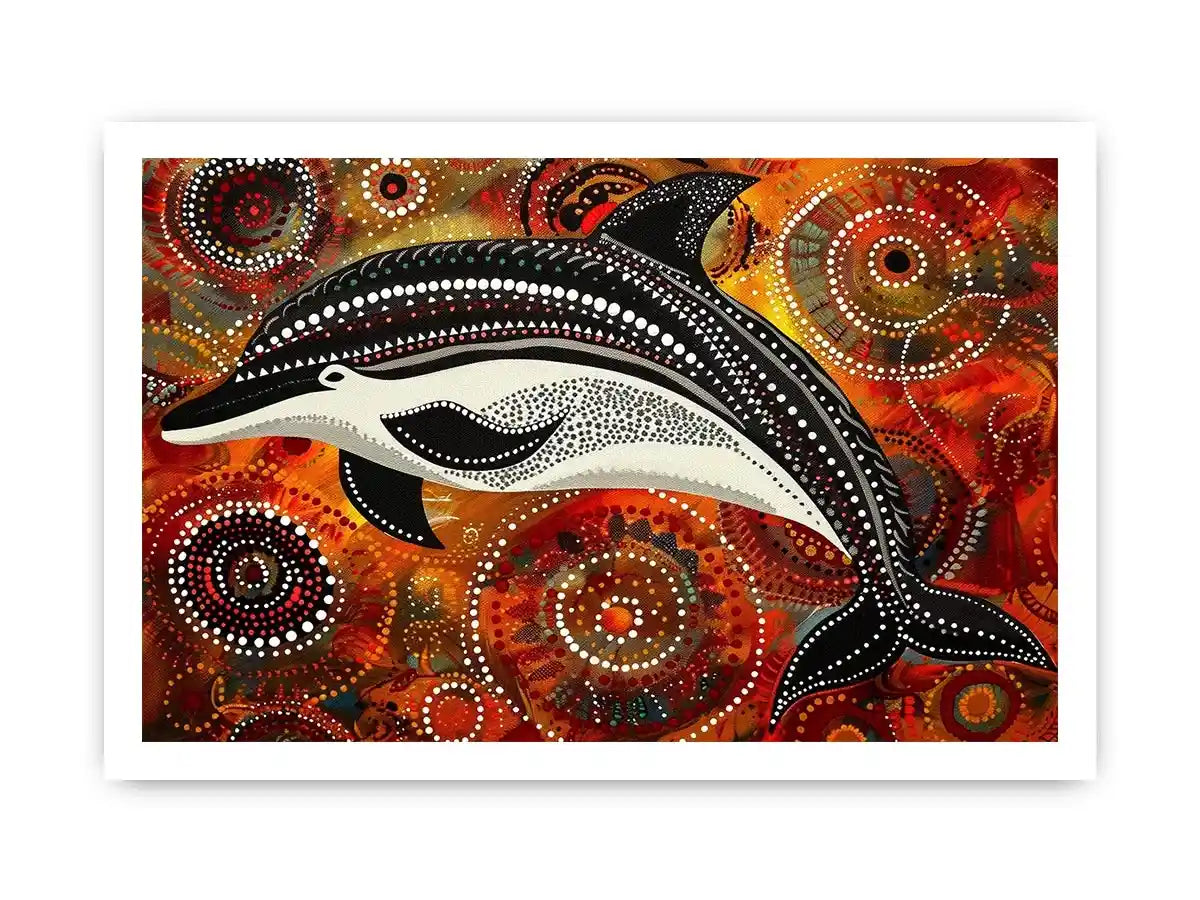 Dolphin Dot Canvas Print